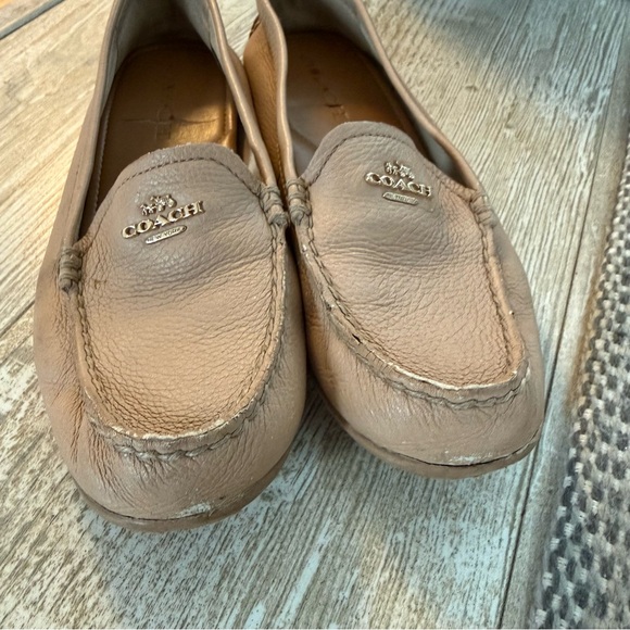 Coach Women's Tan Leather Loafers - Picture 3 of 6